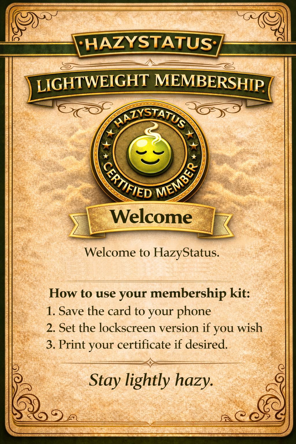 Hazy Lightweight Digital Membership Kit
