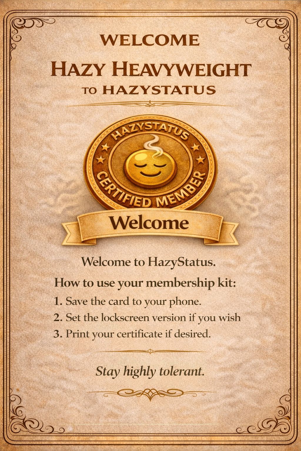 Hazy Heavyweight Digital Membership Kit